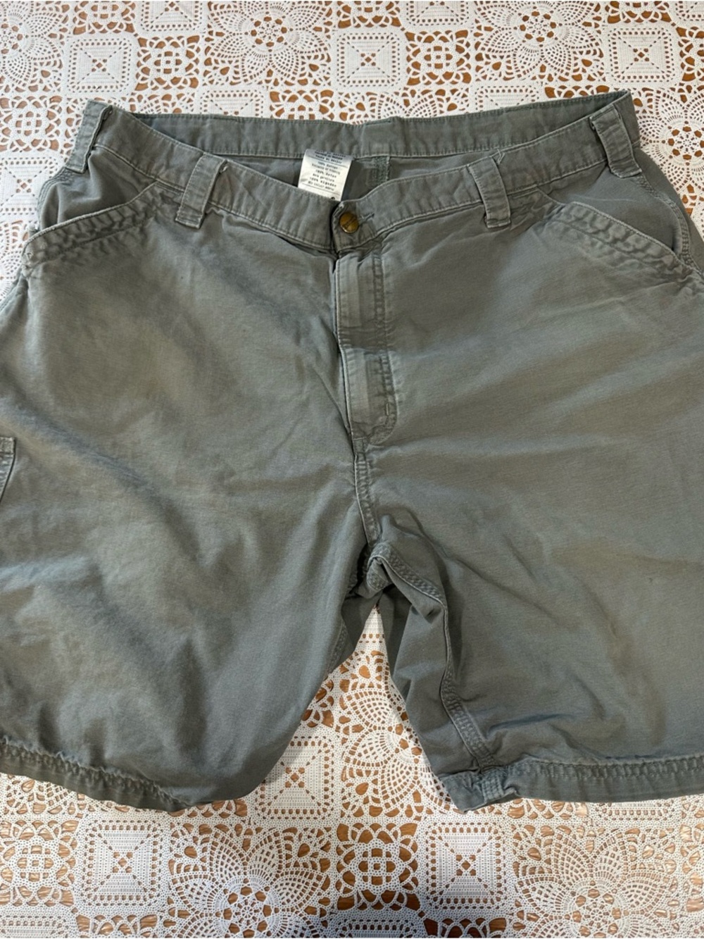 Carhartt B147 FAT Cargo Work Shorts Mens 42 Green Carpenter Utility
